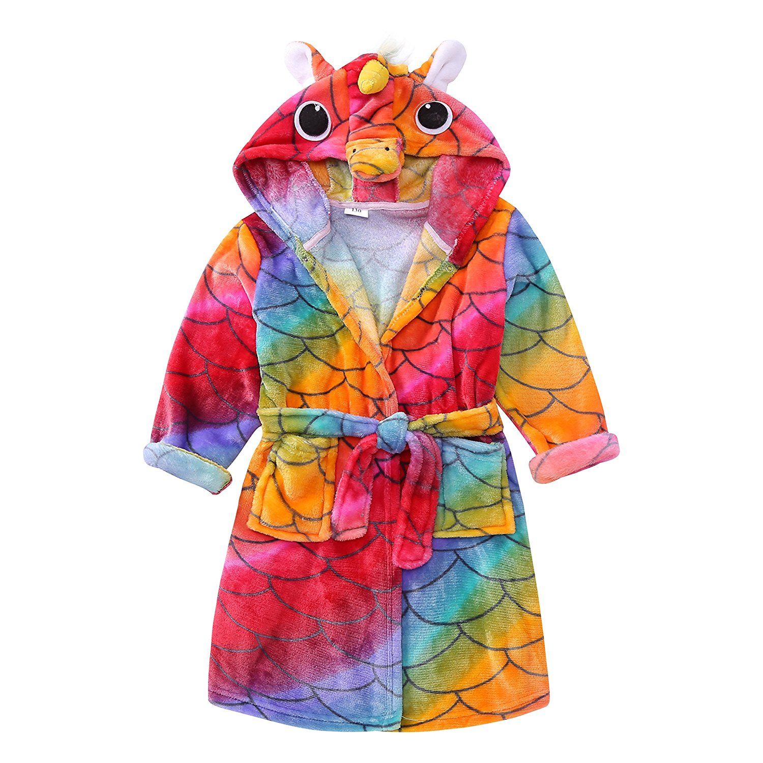 Kids Soft Bathrobe Mermaid Unicorn Fleece Sleepwear Comfortable