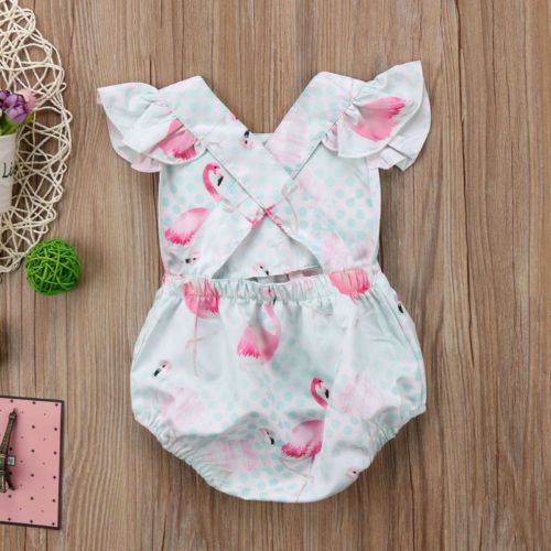 flamingo romper baby