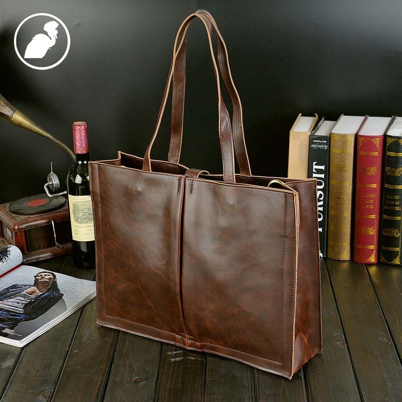 vintage leather tote bag women's