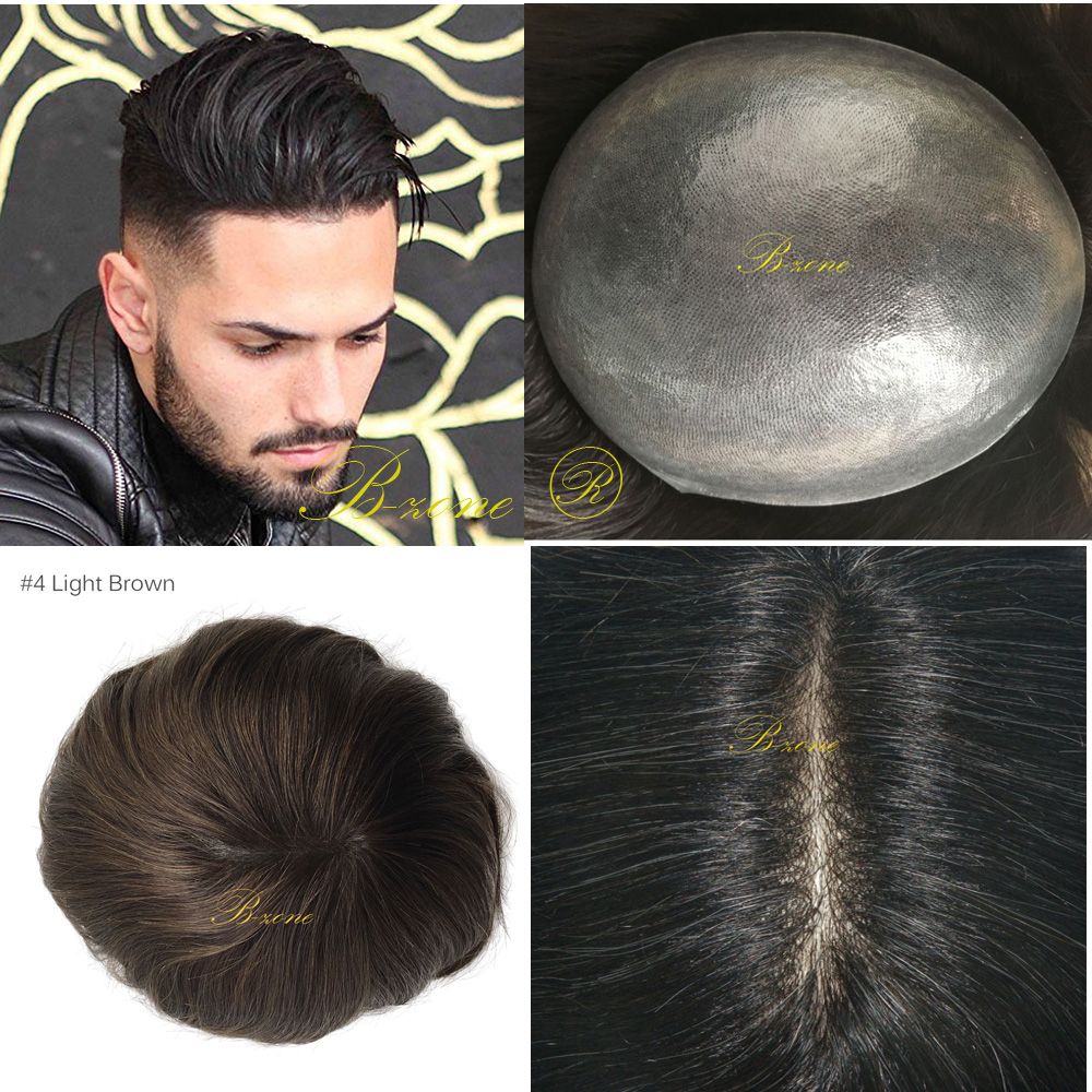 Fast shipping Indian virgin human hair toupee for men with Thin skin PU 10 x 8 Straight hair pieces for men brown color black color Fast shipping Indian virgin human hair toupee for men with Thin skin PU 10 x 8 Straight hair pieces for men brown color black color