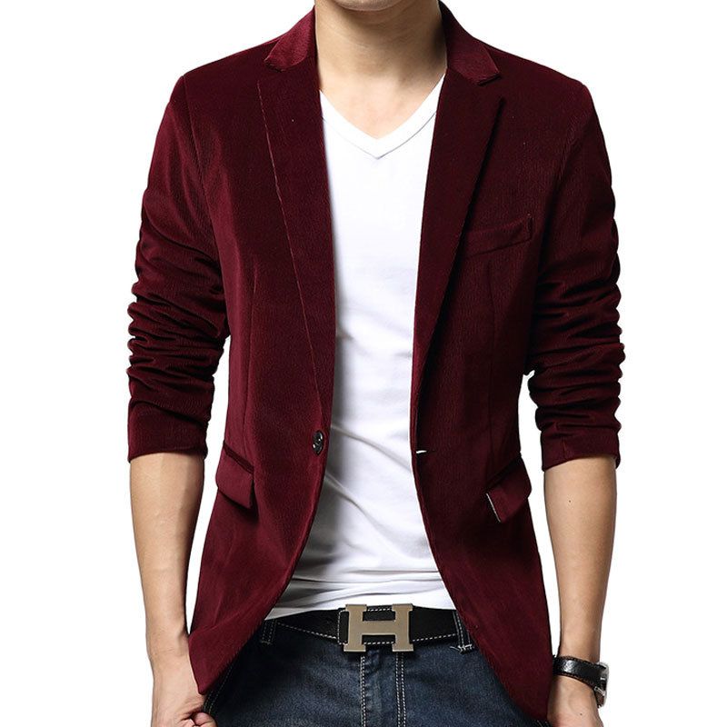 New Black Blazer Men Autumn Winter Fashion Design Mens Slim Fit Blazer ...