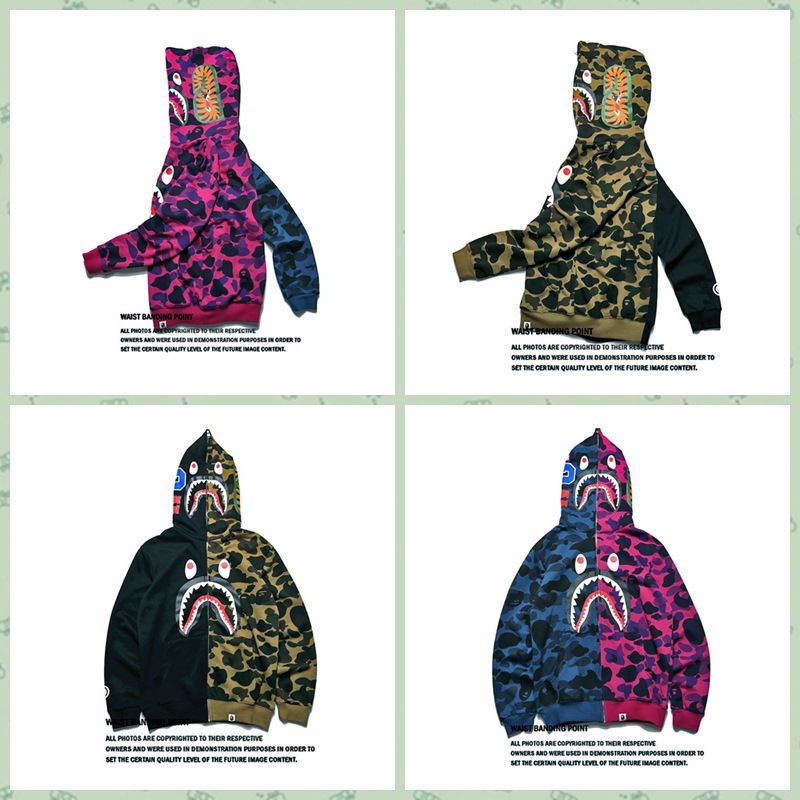 bape shark face moletom com capuz
