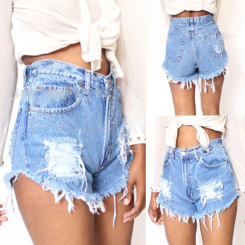 Compre Nueva Moda Mujeres Sexy Ladies Casual Cintura Alta Short Mini Jeans  Apenado Drapeado Agujero Rasgado Destruido Jeans Shorts Verano Caliente A  26,55 € Del Winkiya | Es.Dhgate.Com