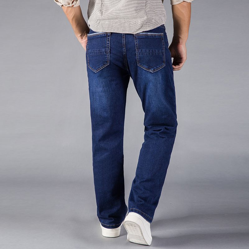 Compra Pantalones Vaqueros De Lavado De Arena Hombres Rectos En Forma Azul  Estiramiento De Mezclilla Pantalones Grandes Pantalones De Gran Tamaño  Negocio Vaqueros Hombre Jeans 40 42 44 Tamaño De Piedra Lavado