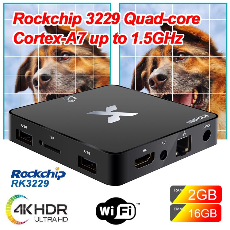 Model X TV Box Rockchip3229 Android 8.1 2GB RAM 16GB ROM 5G WiFi 100M New