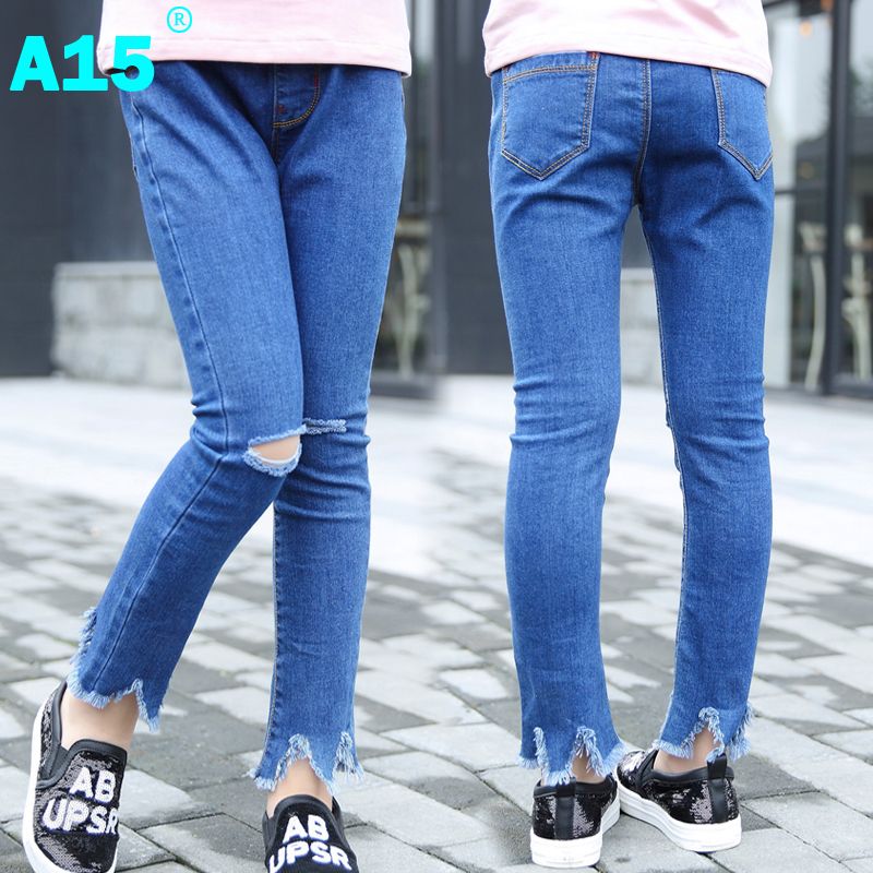 Acquistare A15 Jeans Skinny Strappati Bambina Jeans Jeans Bambina Leggings  Jeans Pantaloni Bambini Pantaloni Bambini Kid Girl Pantaloni Jeans Età 8 10  12 14 Economico | Consegna Veloce E Qualità | It.Dhgate