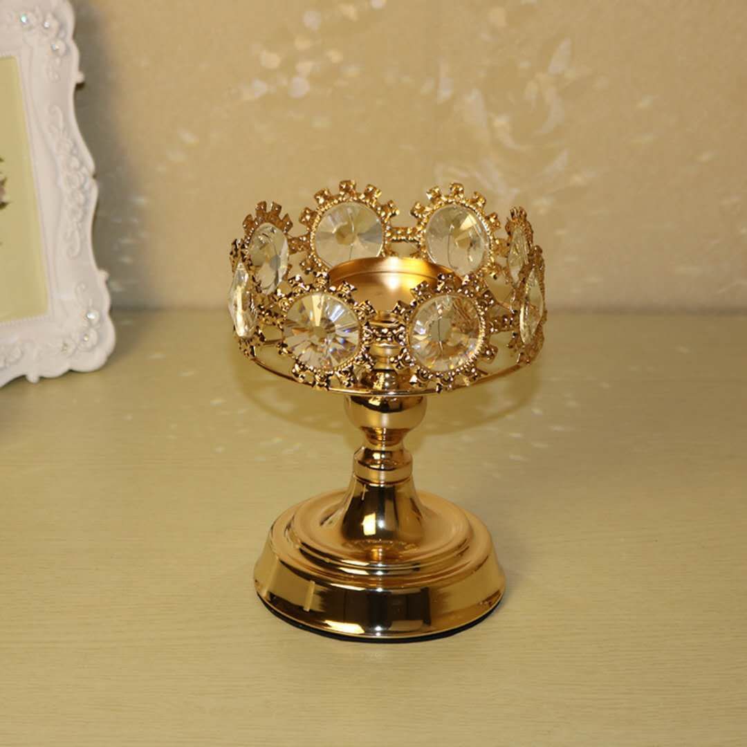 Luxury Crystal Gold Wedding Ceremony Anniversary Decorative Candle
