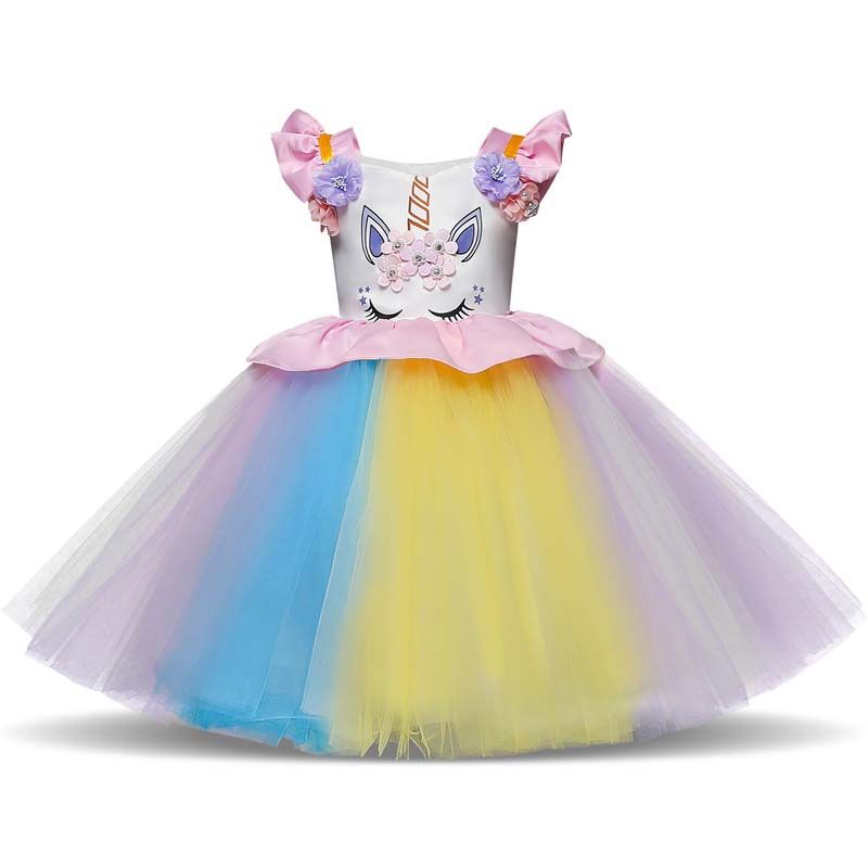 Cosplay Unicornio Vestidos para niñas tutú Vestidos de princesa para niños Pettiskirt Vestido de fiesta de Cosplay Unicornio Vestidos para niñas tutú Vestidos de princesa para niños Pettiskirt Vestido de fiesta de