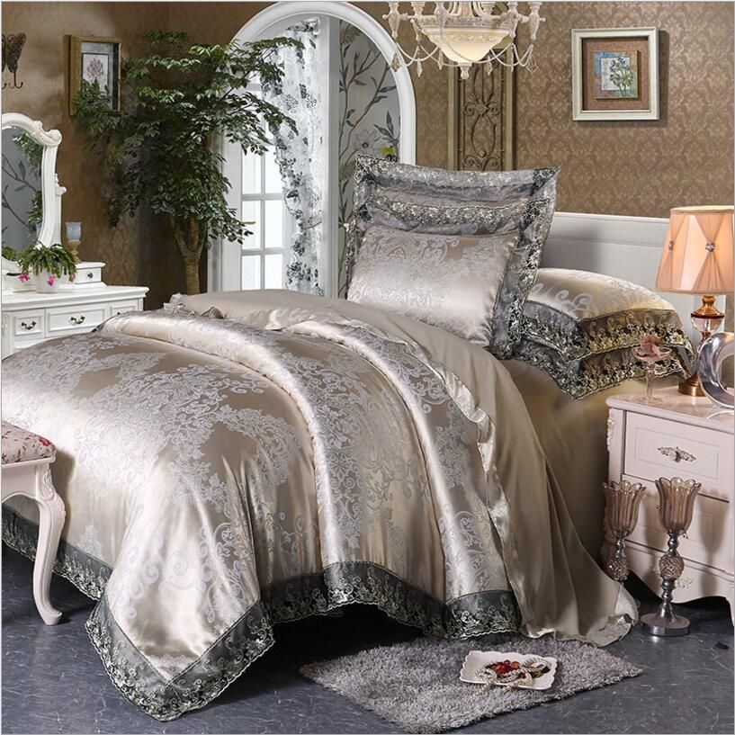 Europe Style Jacquard Bedding Set Queen King Size Stain Bedclothes Bed