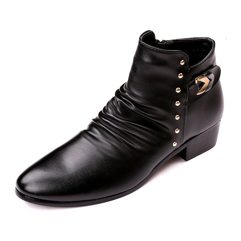black winter dress boots