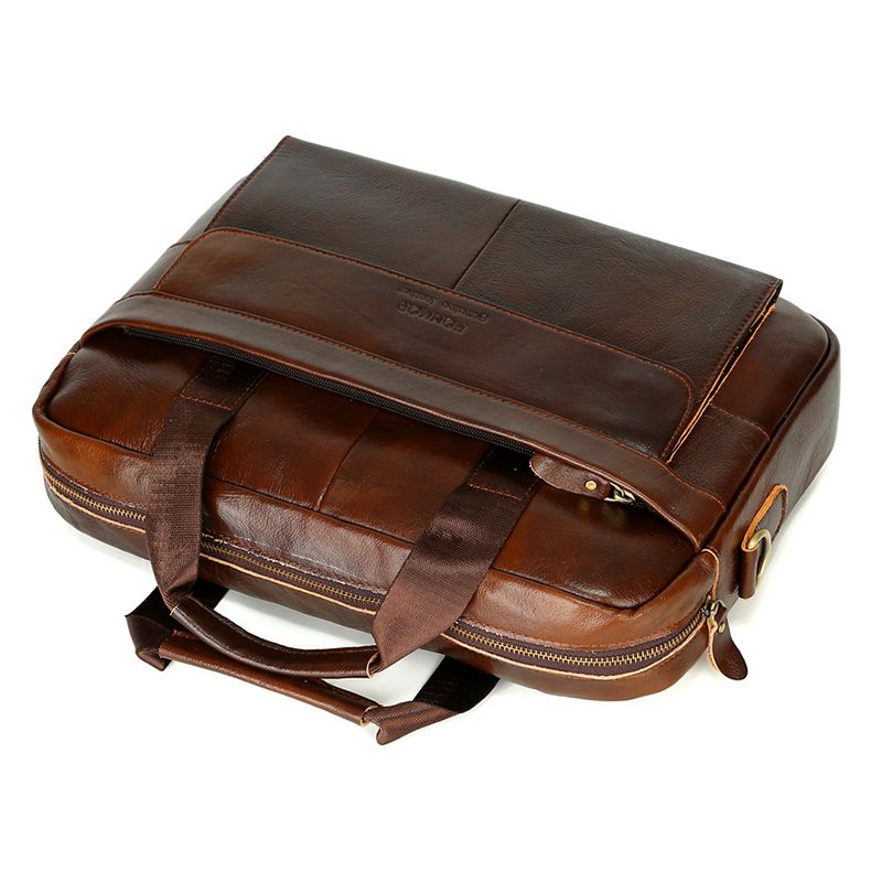 Men/'s Genuine Leather Business Briefcase Messenger Handbag Laptop Shoulder Bag