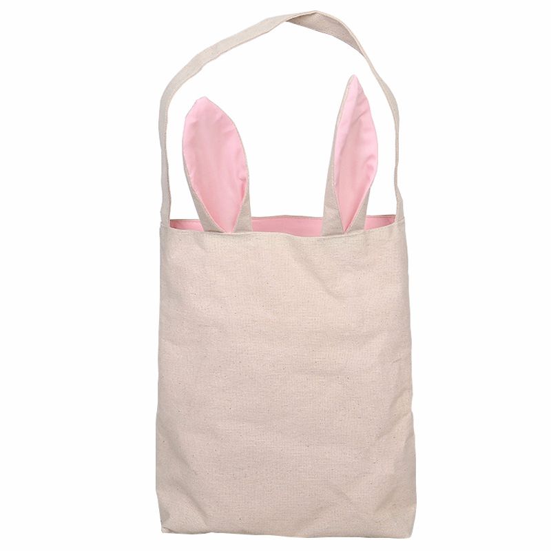Funny Design Easter Bunny Bag Ears Bags Cotton Material Easter Burlap ...