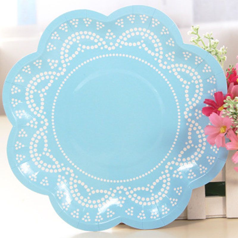 Lace Pastel Flower Paper Plates Pink Blue Purple Paper Plate Cups
