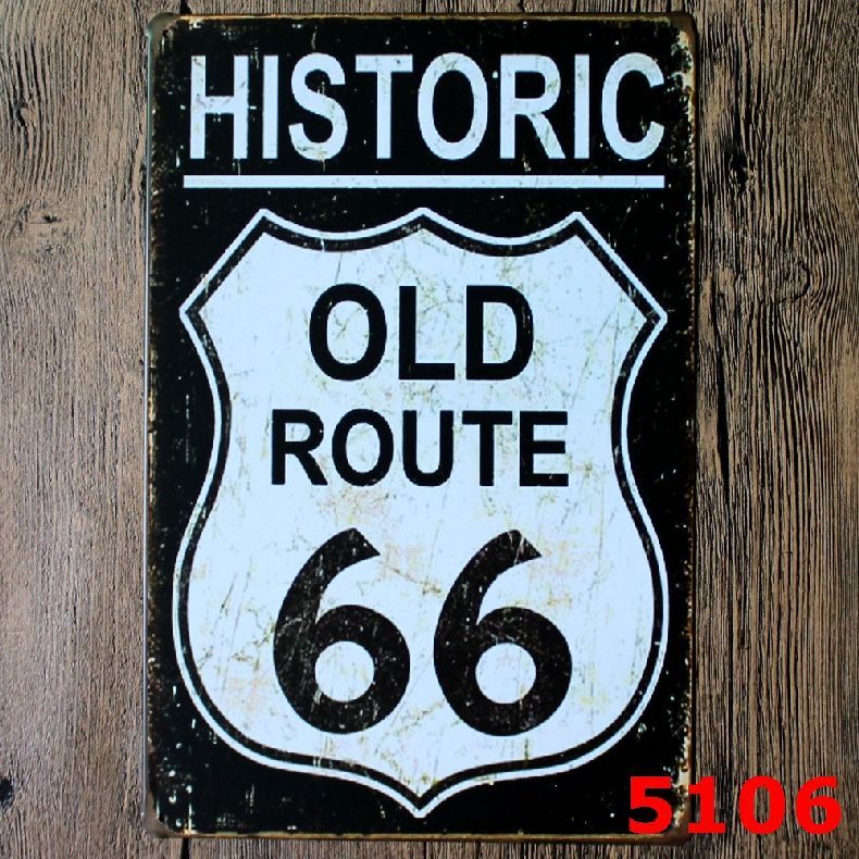 2019 Historic Old Route 66 Vintage Metal Sign Garage Signs For Men