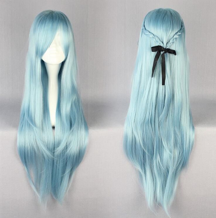 blue anime wig