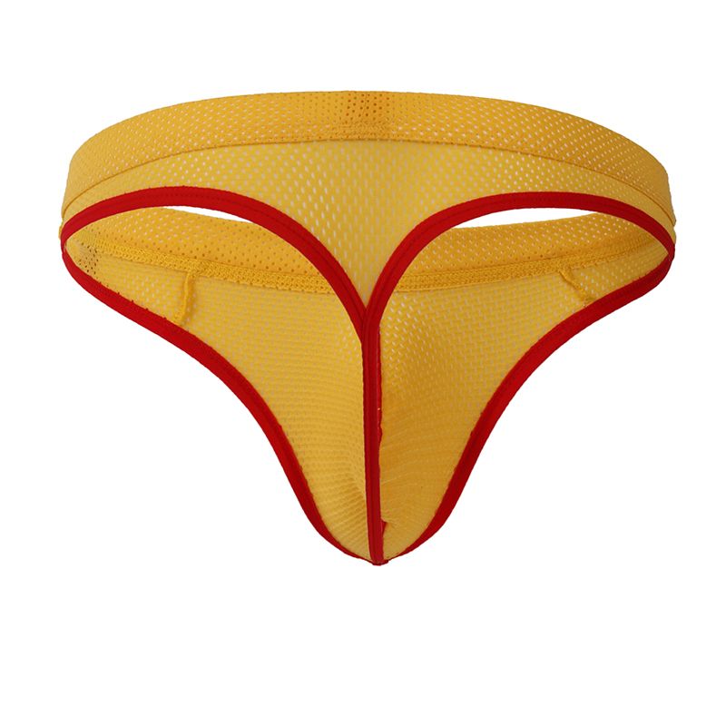 2019 Sexy Mens Bikini Underwear G Strings Thongs Nylon Mesh Hole