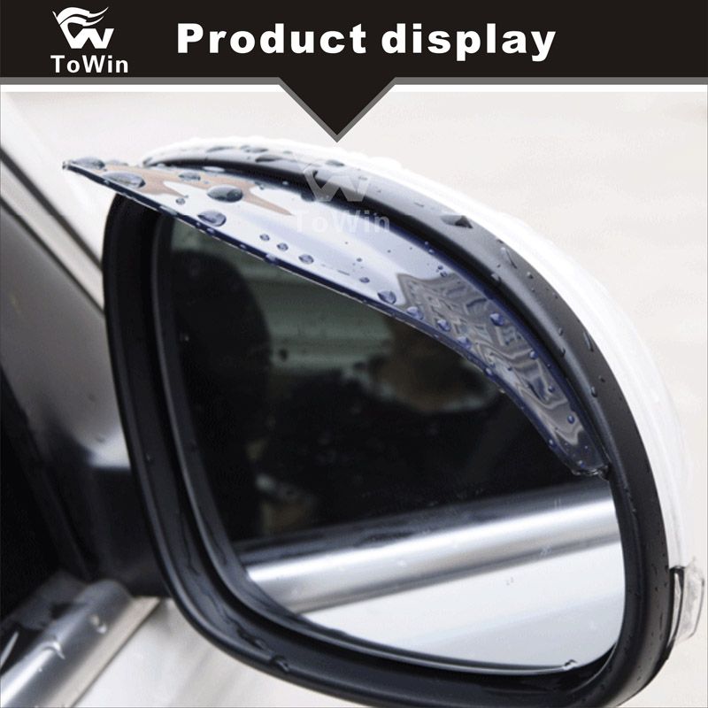 2 Pcs Smoked Black Mirror Rain Visor Smoke Guard Rear View Side Mirror Rain Eyebrow Rear View Mirror Visor Guard for Most Car Truck and SUV