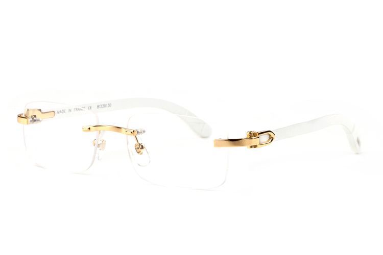 무테 버팔로 경적 안경 프랑스 브랜드 디자이너 소 안경 화이트 우드 선글라스 남자 여자 나무 선글라스 상자