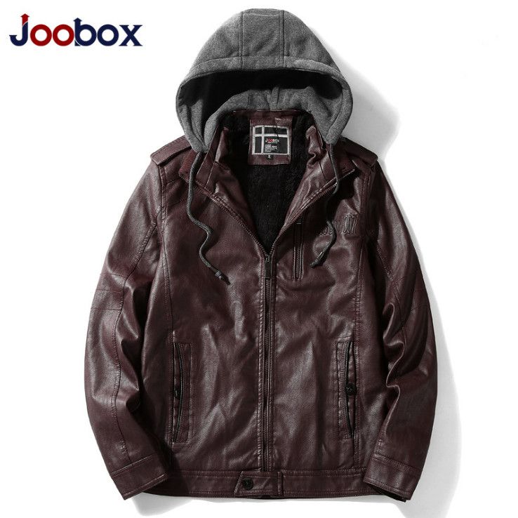 jaqueta couro capuz masculina
