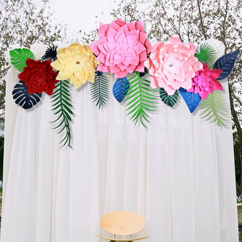 Paper Flower Window Ornaments Wedding Background Decoration Crafts DIY 