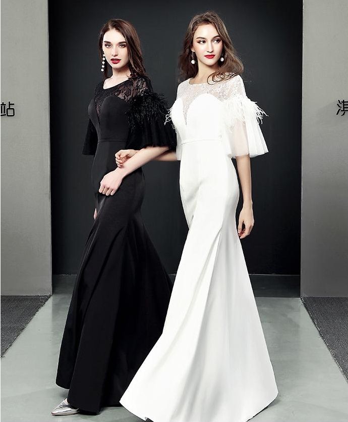 black white evening gowns
