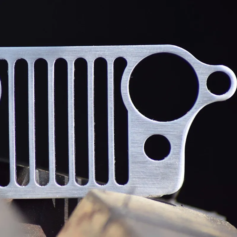 TAOHOU Acero Inoxidable Jeep Grill Llavero Llavero Llavero CJ JK TJ YJ XJsilver