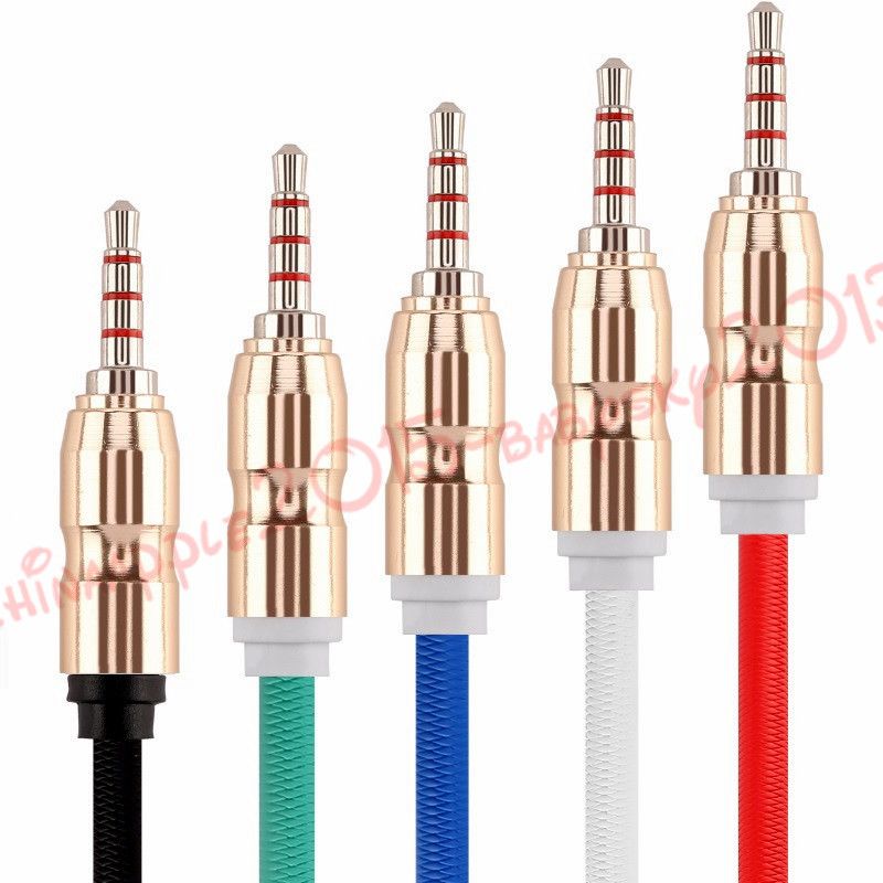Wholesale 1M 3FT Universal 3.5MM Flat Braided Male To Male Auxiliary Audio Cable