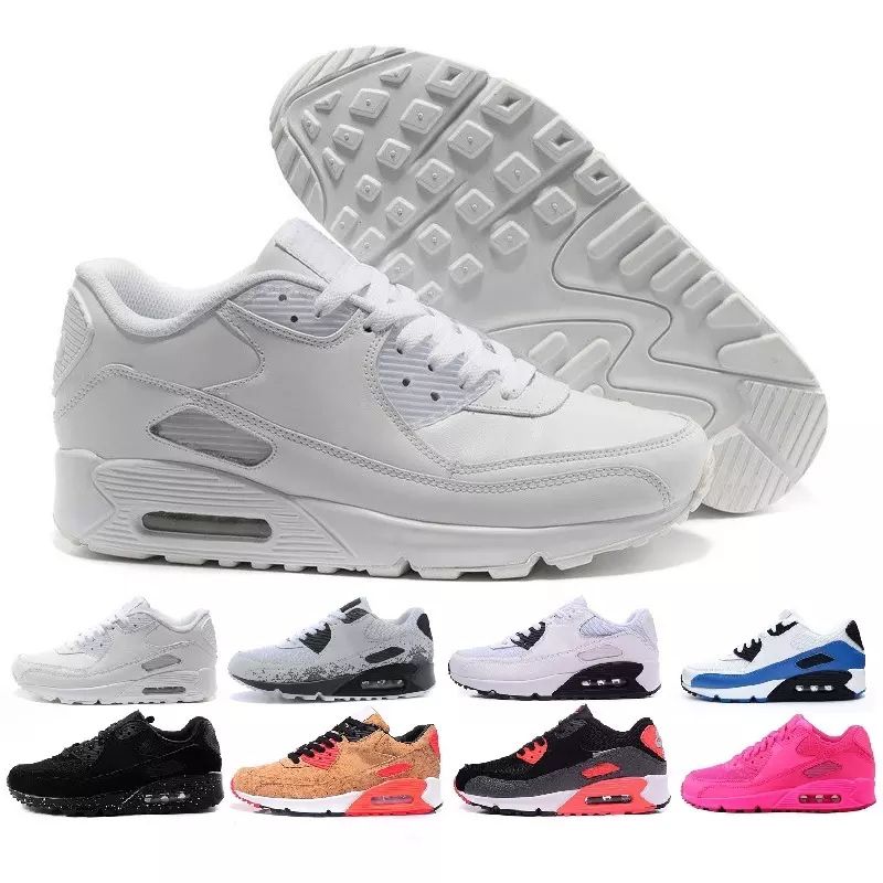 Compre Nike Air Max Airmax 90 Hombres Para Mujer Zapatos Clásicos 90  Hombres Y Mujeres Zapatos Para Correr Negro Rojo Blanco Entrenador  Deportivo Air Cushion Superficie Transpirable Zapatos Deportivos 36 45 A