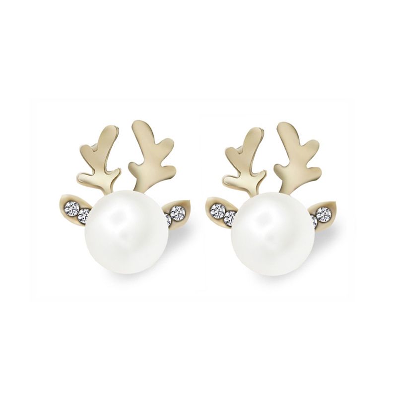 Antler Orecchini imitazione perla strass Orecchini Natale earrincp 