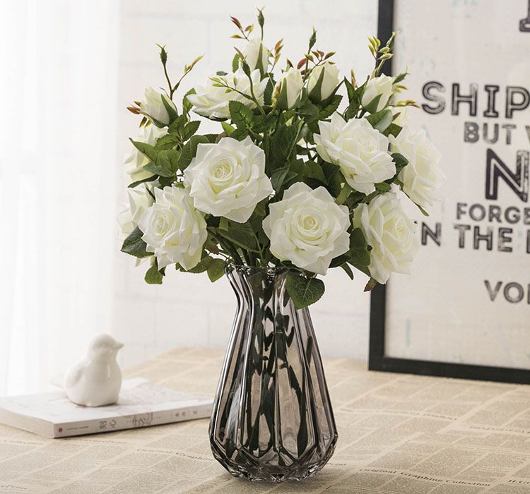 Compre Coolkee Flores Artificiais Vintage Rose Bouquet Decoracao Floral Do Casamento Do Quarto Diy Arranjo Flores Para O Casamento Em Casa Festa De Casamento De Coolkee 5 49 Pt Dhgate Com