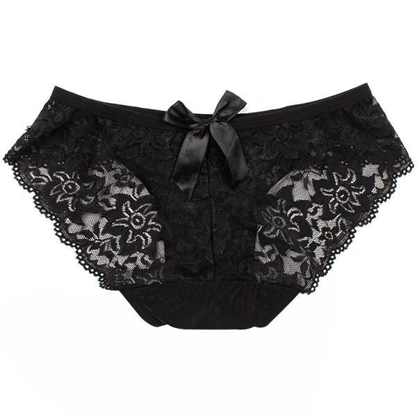 Compra es Mujeres Calzones De Encaje Sexy Ver A Través De Flores Panty Bow  Nudo Ropa Interior Bragas Barato | Entrega Rápida Y Calidad | Es.Dhgate