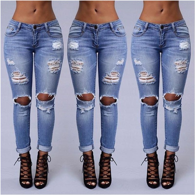 Acquista Pantaloni Skinny Stretti Donna Blu Chiaro Design Nuovo Hot Hot  Jeans Foro Estate Pantaloni Jeans Stretti Donna Tela A Vita Media Denim A  7,69 € Dal Happylifeabby | DHgate Italy