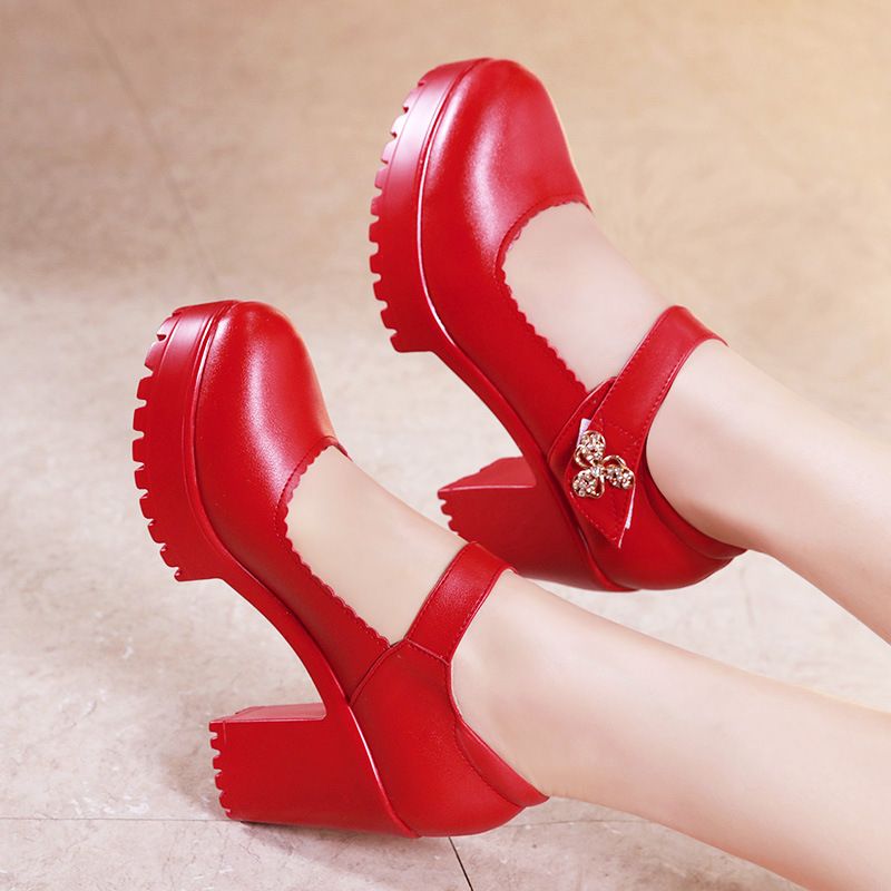 red block platform heels