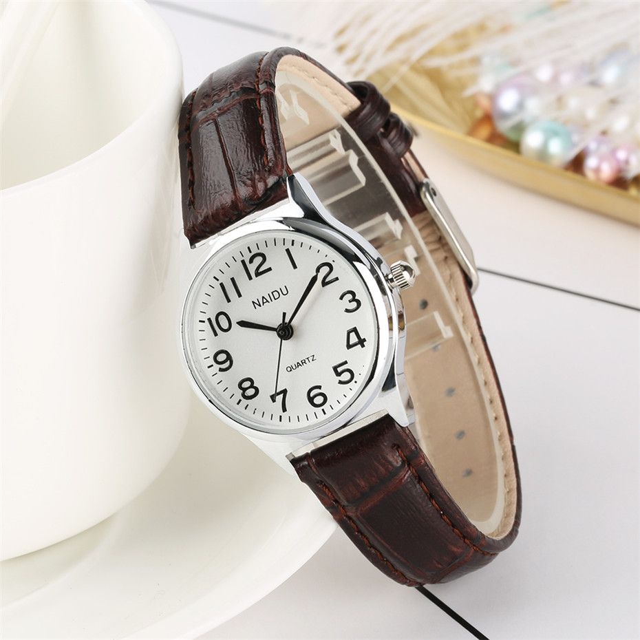 leather band watches women's