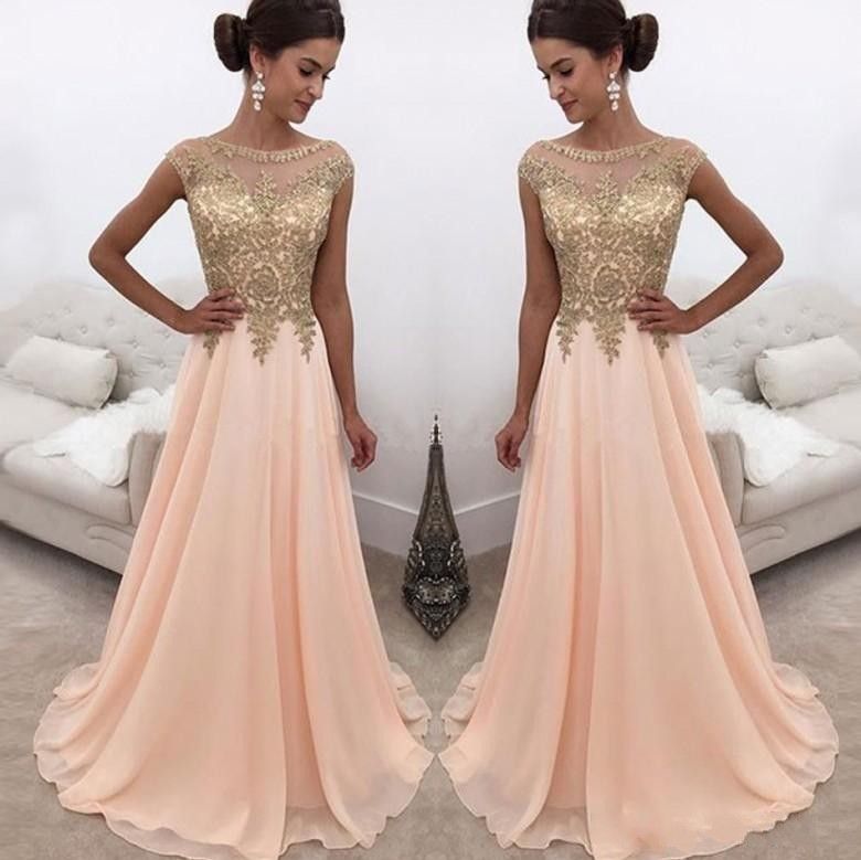 modest peach dress