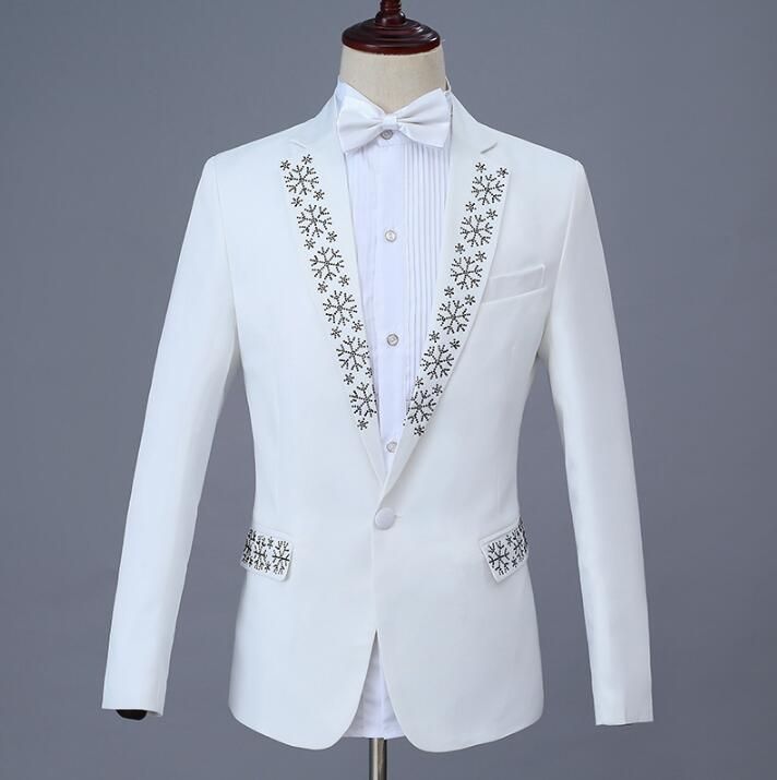 white sequin suit