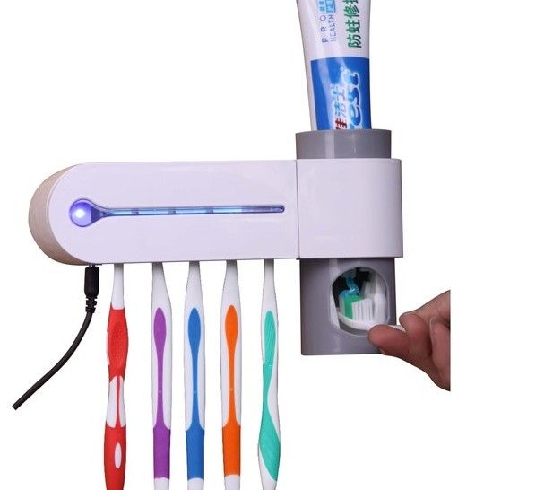 Automatisch Zahnpastaspender Zahnbürstenhalter Zahnbürste UV-Licht Sterilisator
