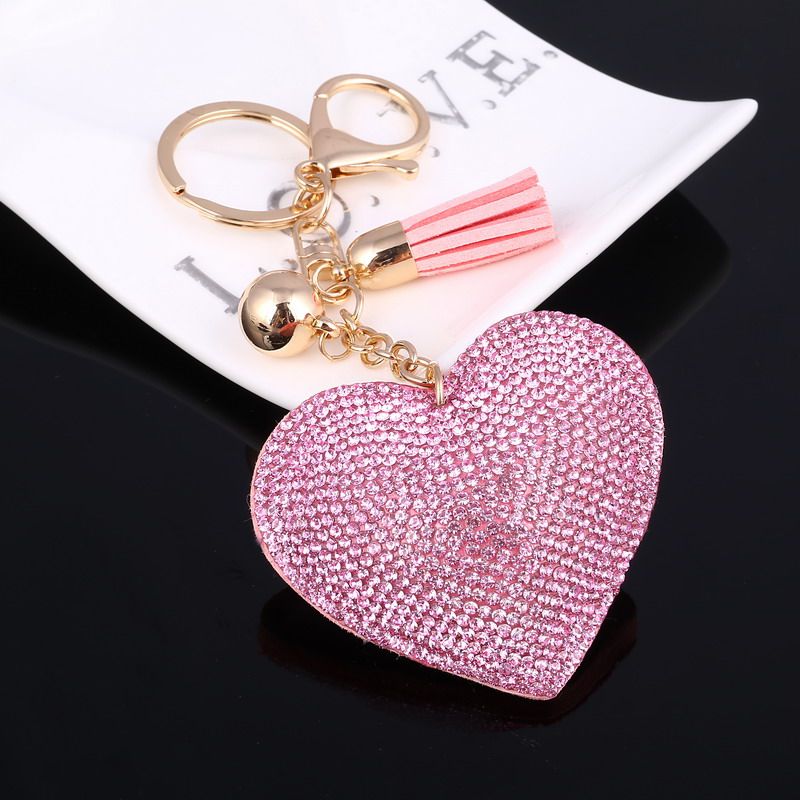 Corazón llavero de cuero tassel oro titular de llavero de Corazón llavero de cuero tassel oro titular de llavero de