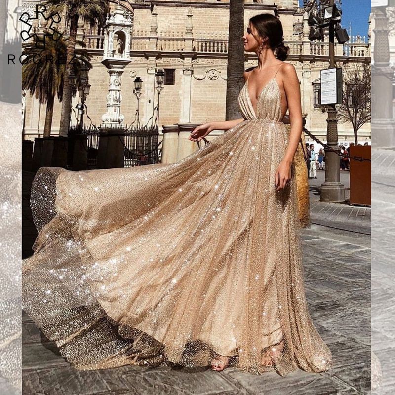 Compre Rogrez Sexy Dress Golden Voile Bandage Maxi Longo Dress Para  Mulheres Partido Jantar Elegante Verão Vestidos De Fiesta 2018 Barato |  Entrega Rápida E Qualidade | Pt.Dhgate