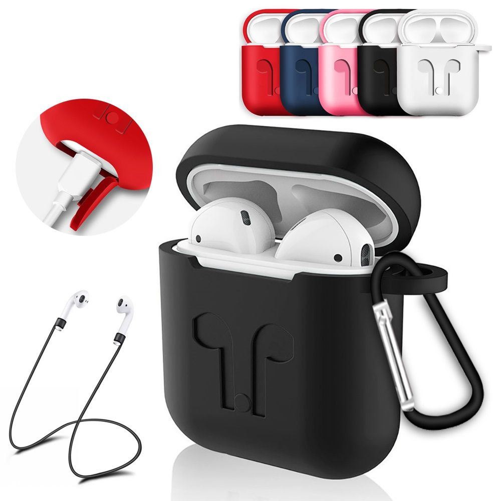 Silicona Suave Estuche con Cubierta Protectora a Prueba de Golpes para Apple airpods Auriculares Nuevo Silicona Suave Estuche con Cubierta Protectora a Prueba de Golpes para Apple airpods Auriculares Nuevo