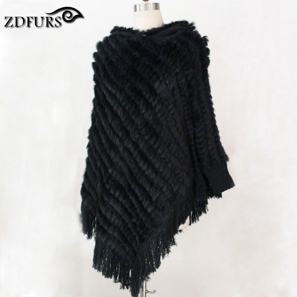 Nouveau Gris Poncho en Fourrure Synthétique Pompons Tricot italien Cape Fourrure Luxe Cosy