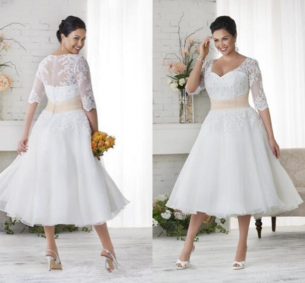 short plus size wedding dresses