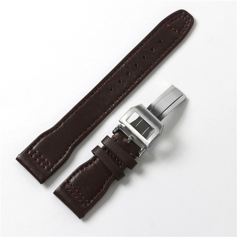 22mm brown leather 1 silver buckle