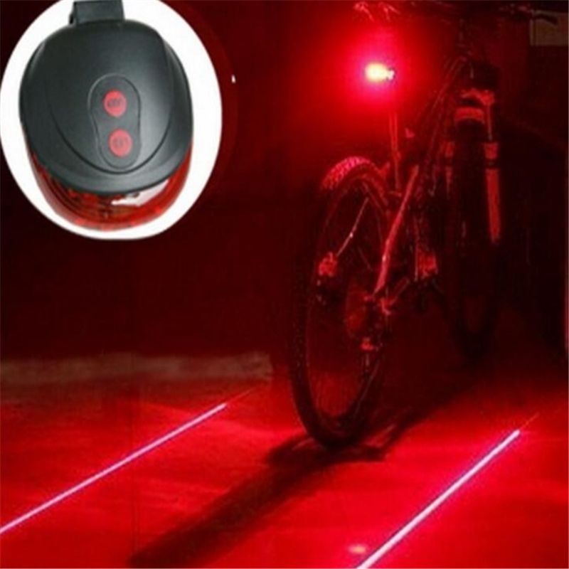 5 LED Cycling Bicycle Bike Tail Flashing Lamp Light Rear Safety Warning 2 Laser