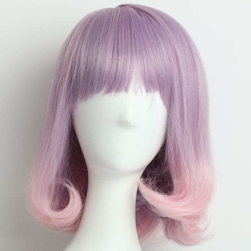 Purple To Pink Synthetic Hair Wigs For Black Women White Women Men