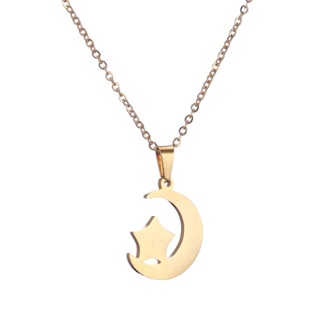 Whole Stainless Steel Moon Star Chain Necklace Fashion Jewelry - Moon Star Pendant Necklace Whole Stainless Steel Moon Star Chain Necklace Fashion Jewelry - Moon Star Pendant Necklace