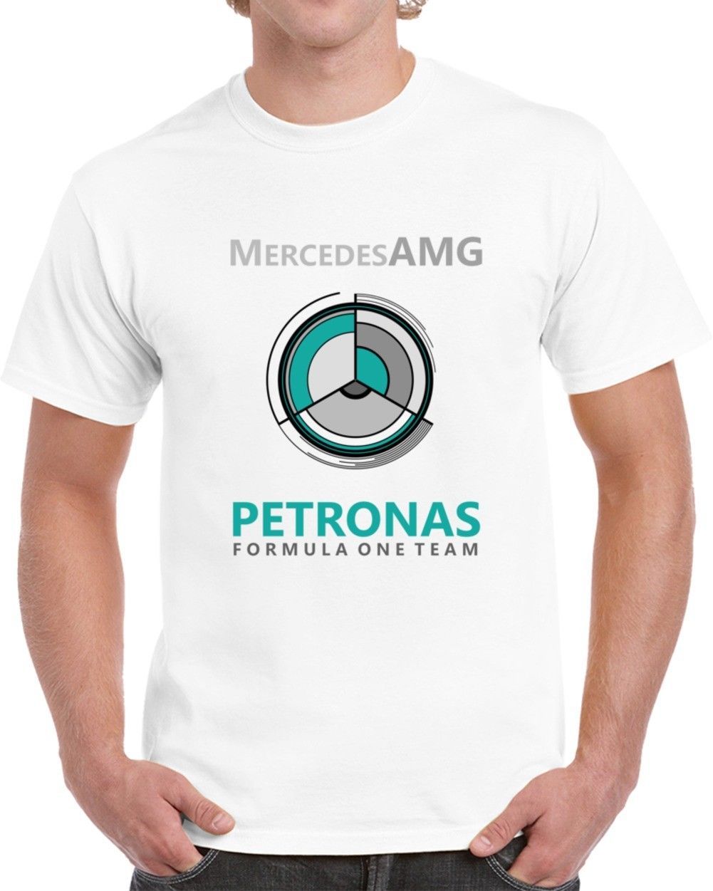 Mercedes Benz AMG Petronas Lewis Hamilton F1 6X WM T-Shirt wei/ß