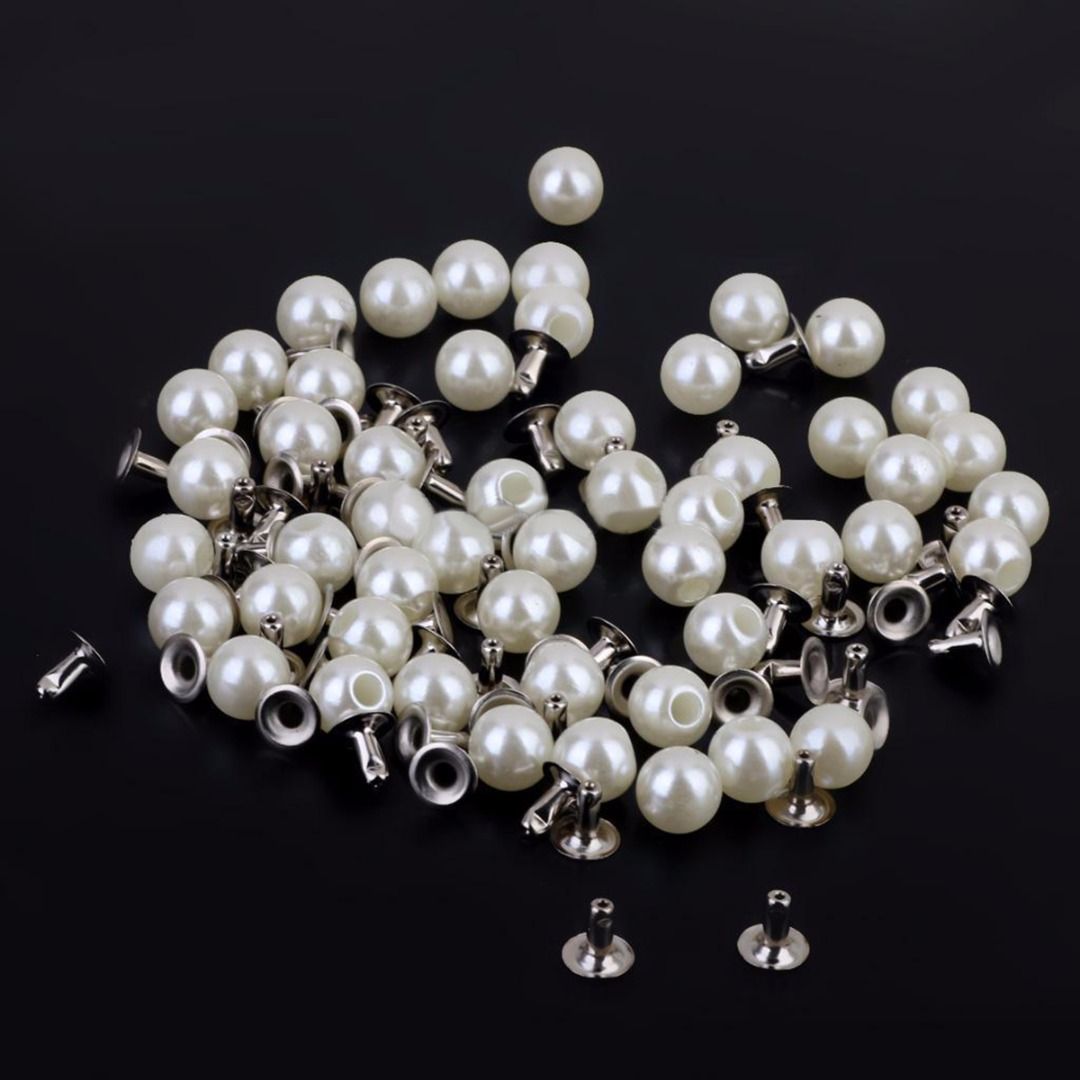 bolsos ropa de costura adornos accesorios de moda accesorios CENPEK 100 remaches de perlas de 8 mm de media cúpula redondos de latón para artesanía en cuero 