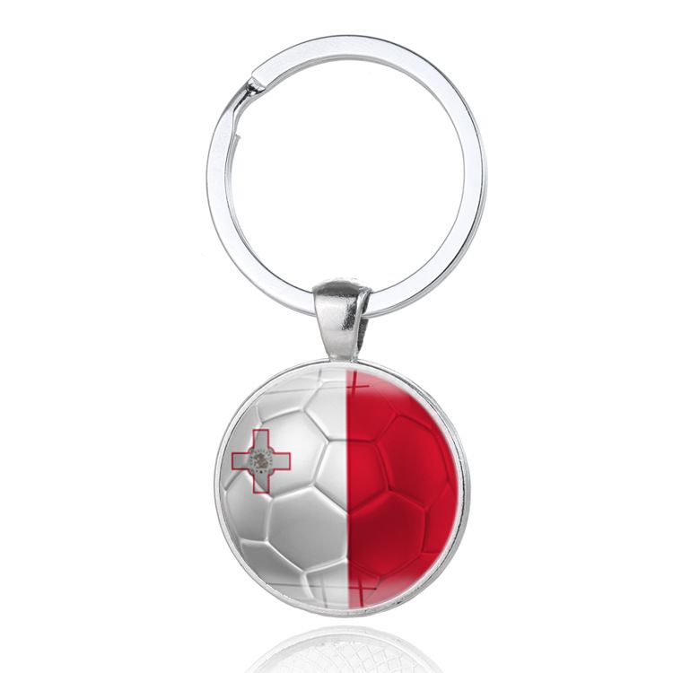 2018 World Cup Keychain Gemstone Flag Charm Keyring Soccer Lover Gift for Him ^^