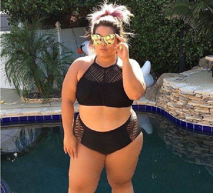 plus size black two piece swimwear